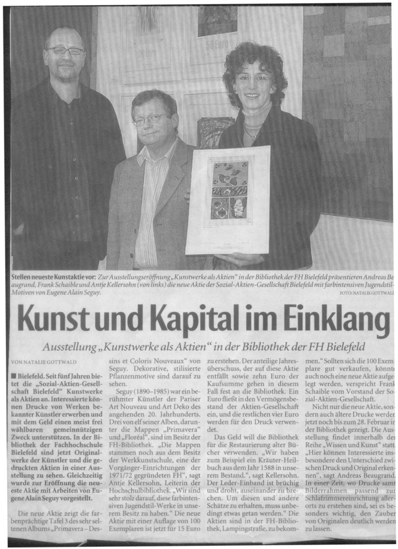 Scan des Artikels Neue Westfälische 12. November 2004