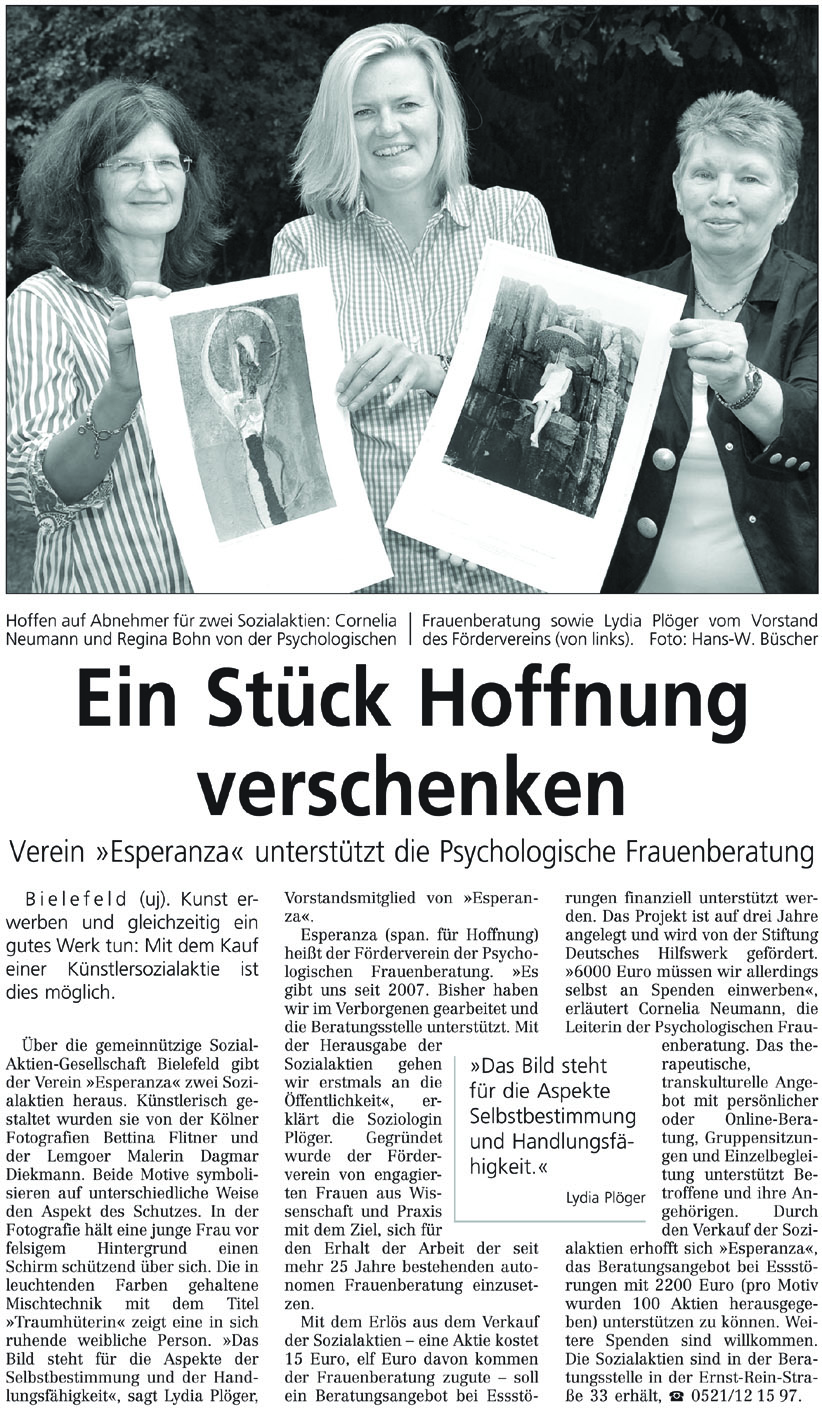 Scan des Artikels Westfalen Blatt 23. August 2011